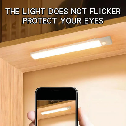 LED Motion Sensor Light Type C Rechargeable Light Wireless LED Night Light Cabinet Wardrobe Lamp Staircase Backlight for Kitchen