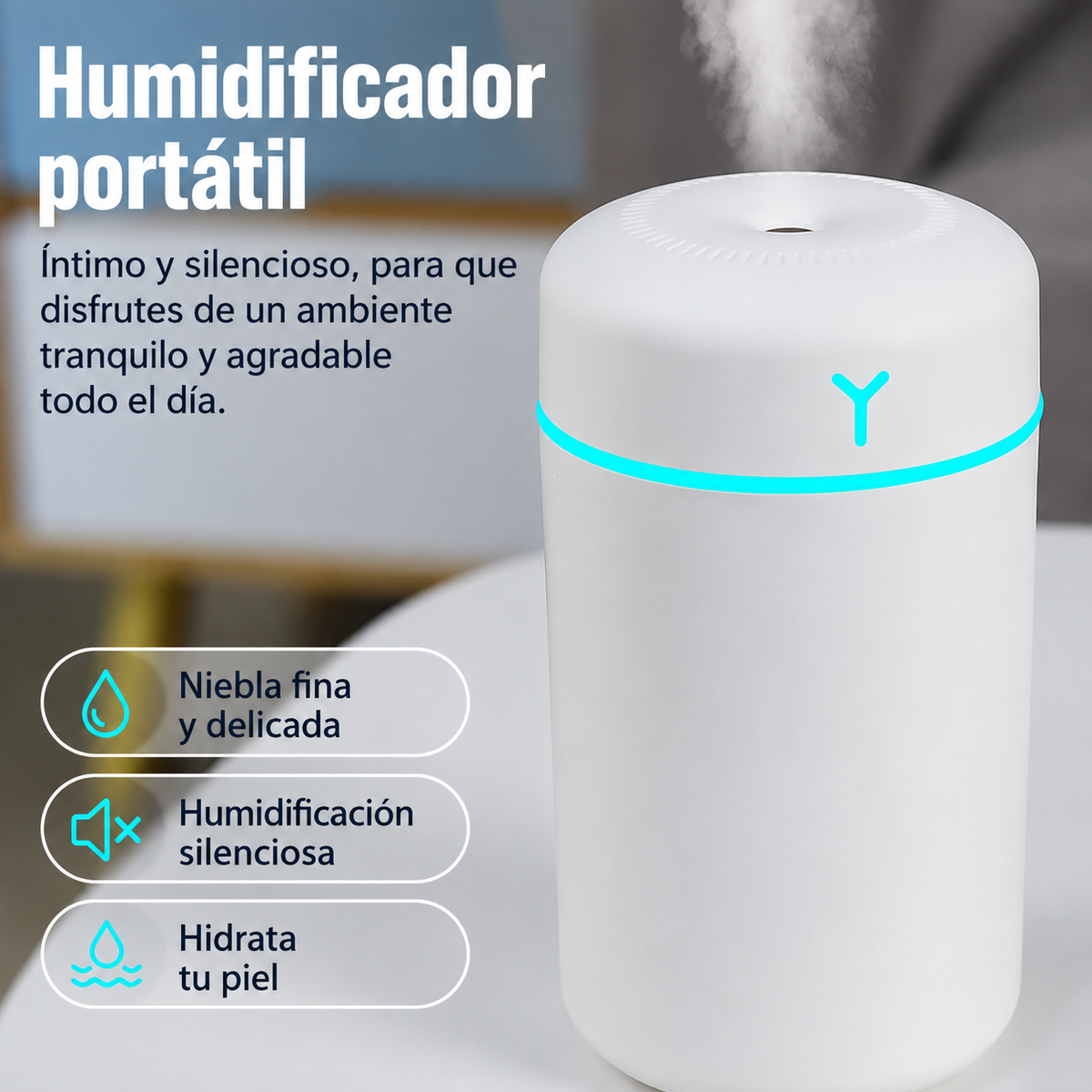 Humidificador Ultrasónico LED 420 ml | Transforma tu hogar en un espacio más fresco y relajante