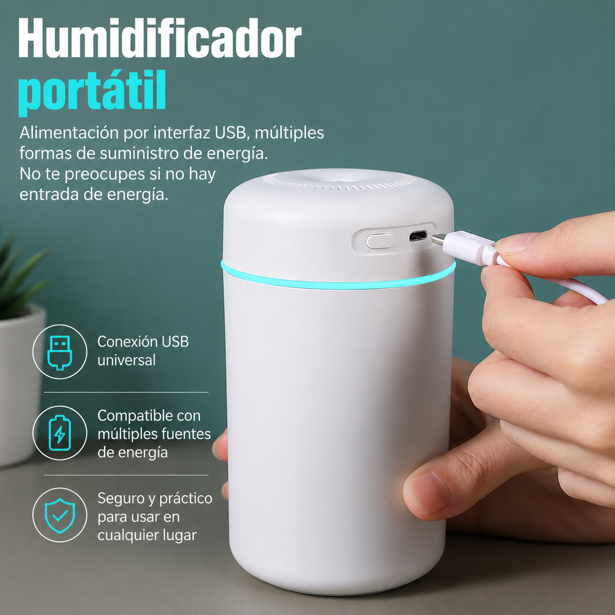 Humidificador Ultrasónico LED 420 ml | Transforma tu hogar en un espacio más fresco y relajante