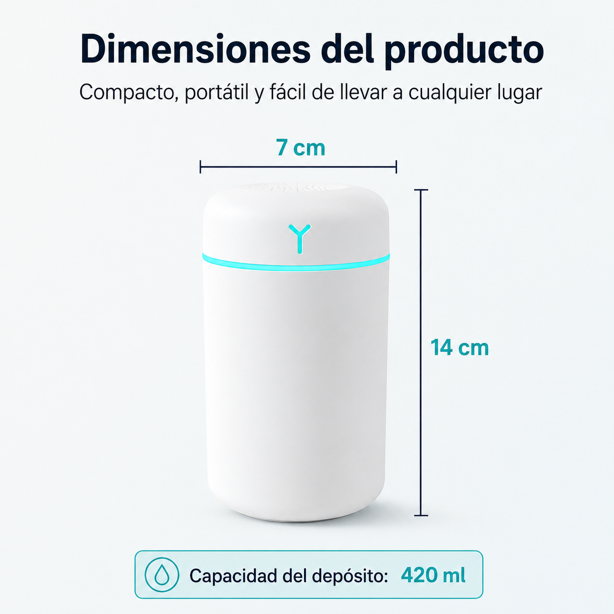 Humidificador Ultrasónico LED 420 ml | Transforma tu hogar en un espacio más fresco y relajante