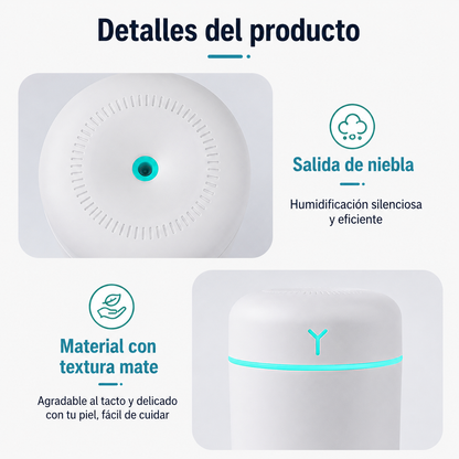 Humidificador Ultrasónico LED 420 ml | Transforma tu hogar en un espacio más fresco y relajante