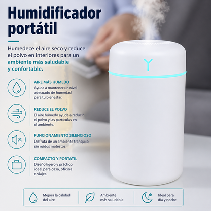 Humidificador Ultrasónico LED 420 ml | Transforma tu hogar en un espacio más fresco y relajante