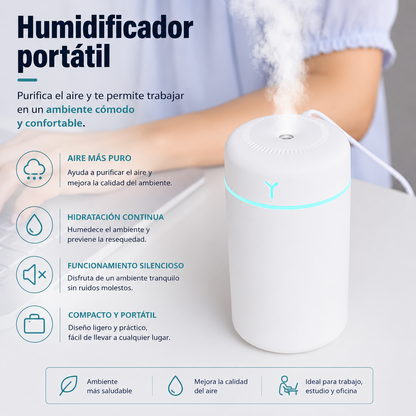 Humidificador Ultrasónico LED 420 ml | Transforma tu hogar en un espacio más fresco y relajante