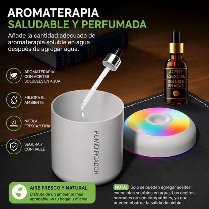 Mini Humidificador LED Portátil/💧 Convierte cualquier espacio en tu pequeño oasis.