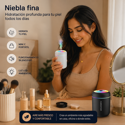 Mini Humidificador LED Portátil/💧 Convierte cualquier espacio en tu pequeño oasis.