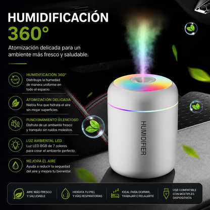 Mini Humidificador LED Portátil/💧 Convierte cualquier espacio en tu pequeño oasis.