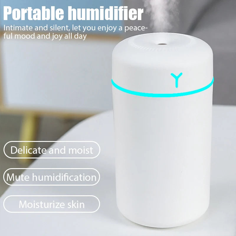 Portable 420Ml Air Humidifier Aroma Oil Humidificador for Home Car USB Cool Mist Sprayer with Colorful Soft Night Light Purifier