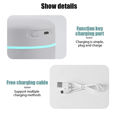 Portable 420Ml Air Humidifier Aroma Oil Humidificador for Home Car USB Cool Mist Sprayer with Colorful Soft Night Light Purifier