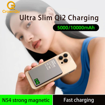 Wireless Magnetic Powerbank Fast Charing Spare Portable External Battery for Iphone 12-17 Promax Watch Airpods 5000/10000Mah