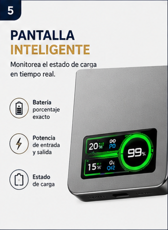 Power Bank Magnética 3 en 1 Qi2.1 | Carga Inalámbrica 20W para iPhone y Android, Smartwatch y Airpods