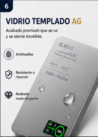 Power Bank Magnética 3 en 1 Qi2.1 | Carga Inalámbrica 20W para iPhone y Android, Smartwatch y Airpods
