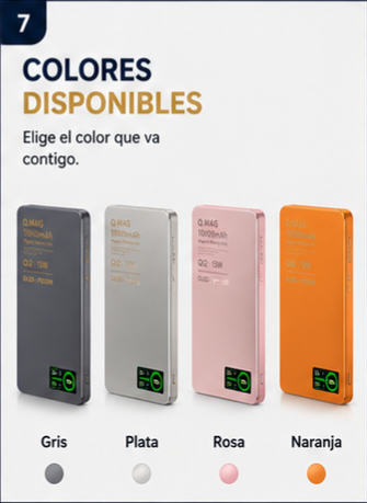 Power Bank Magnética 3 en 1 Qi2.1 | Carga Inalámbrica 20W para iPhone y Android, Smartwatch y Airpods