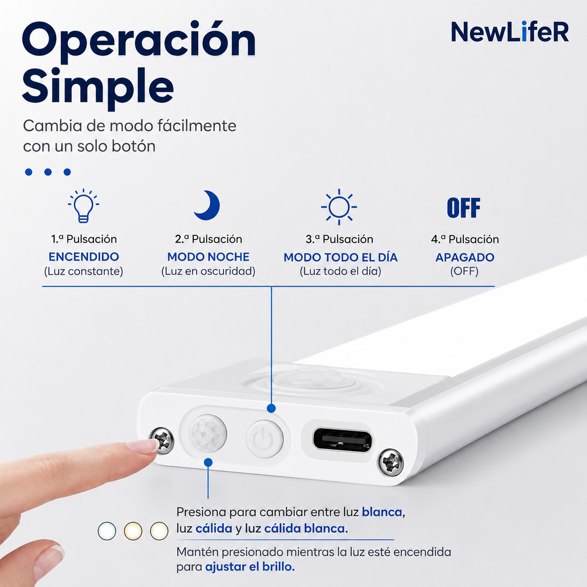 Lámpara LED Inteligente con Sensor/💡 Entra, se enciende y listo. Ilumina justo cuando la necesitas.