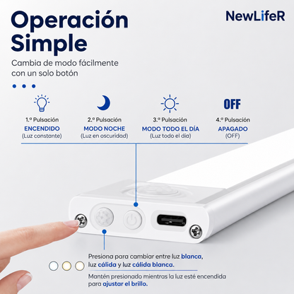 Lámpara LED Inteligente con Sensor/💡 Entra, se enciende y listo. Ilumina justo cuando la necesitas.
